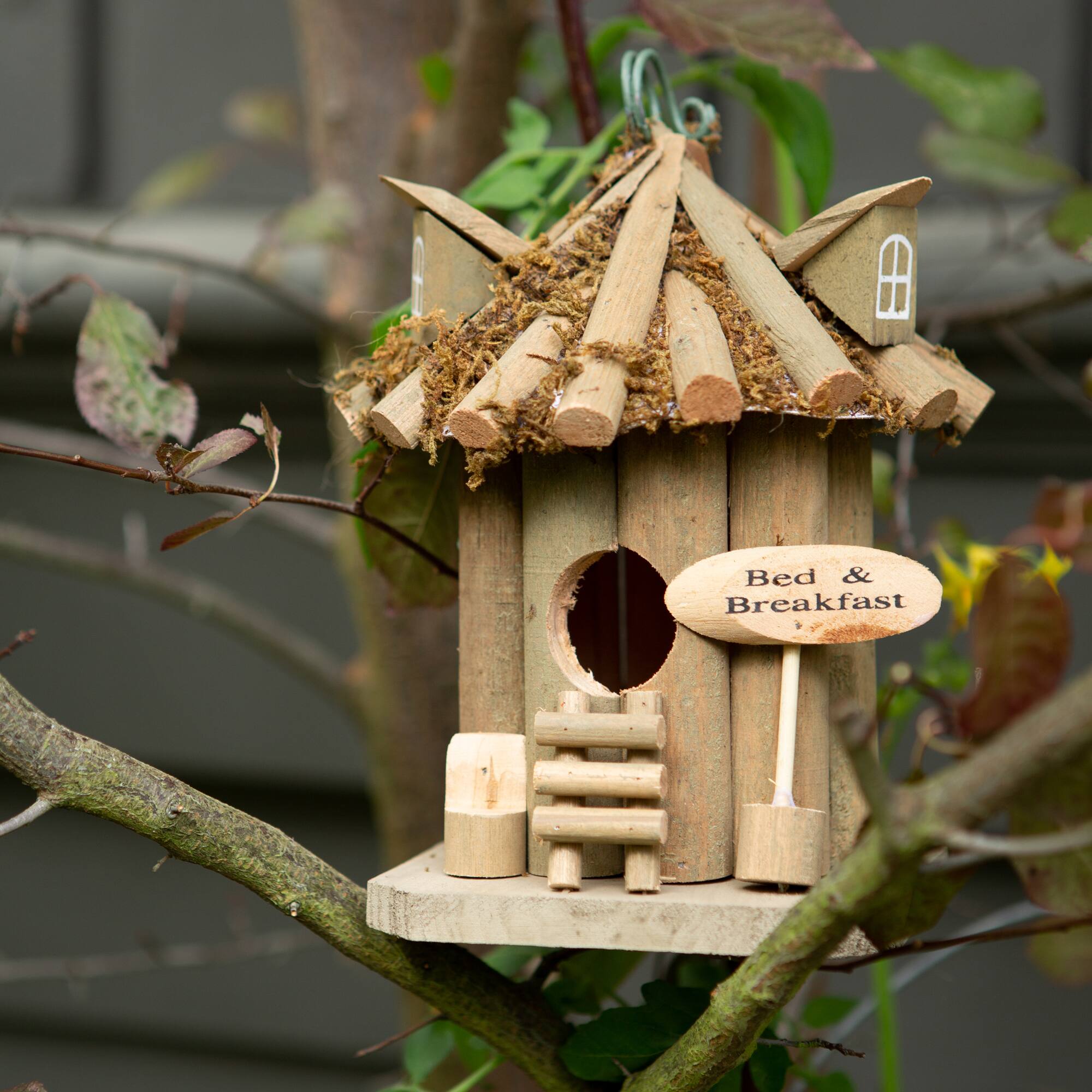 9" Quaint Bed & Breakfast Birdhouse
